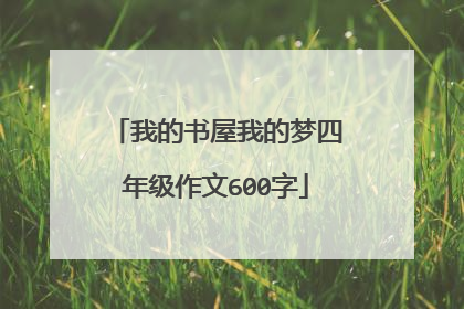 我的书屋我的梦四年级作文600字