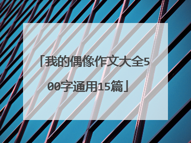 我的偶像作文大全500字通用15篇