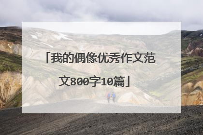 我的偶像优秀作文范文800字10篇