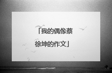 我的偶像蔡徐坤的作文