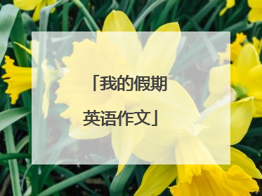 我的假期英语作文