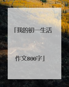 我的初一生活作文800字