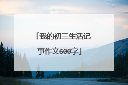 我的初三生活记事作文600字