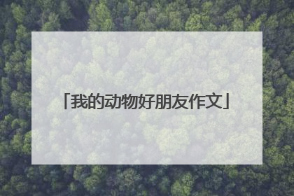 我的动物好朋友作文