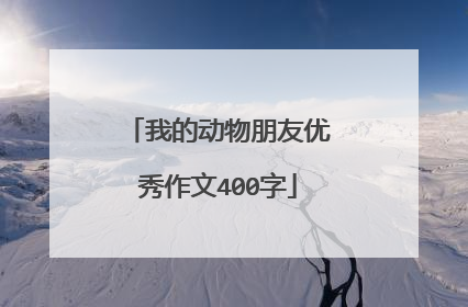 我的动物朋友优秀作文400字