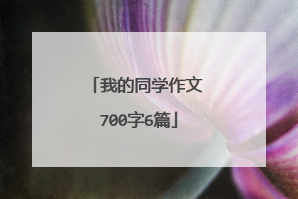 我的同学作文700字6篇