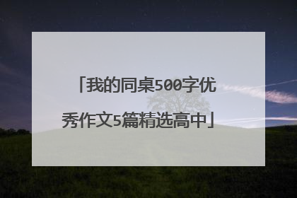 我的同桌500字优秀作文5篇精选高中