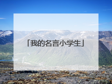 我的名言小学生