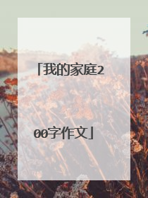 我的家庭200字作文