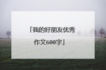 我的好朋友优秀作文600字