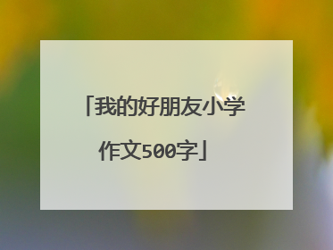 我的好朋友小学作文500字
