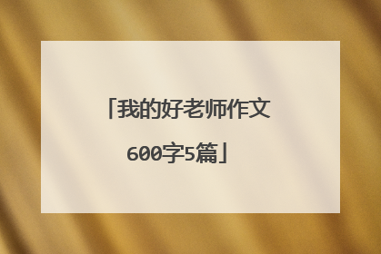 我的好老师作文600字5篇