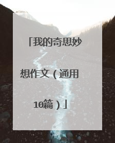 我的奇思妙想作文（通用10篇）