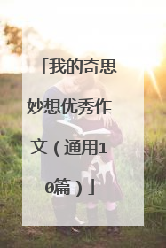 我的奇思妙想优秀作文(通用10篇)