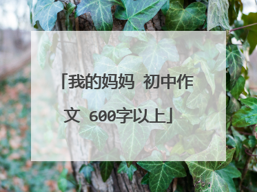 我的妈妈 初中作文 600字以上