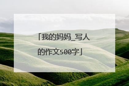 我的妈妈_写人的作文500字