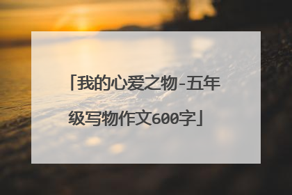我的心爱之物-五年级写物作文600字