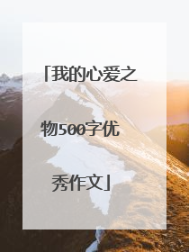 我的心爱之物500字优秀作文