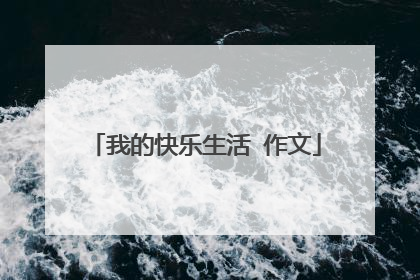 我的快乐生活 作文