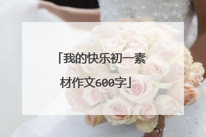 我的快乐初一素材作文600字