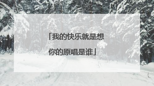 我的快乐就是想你的原唱是谁