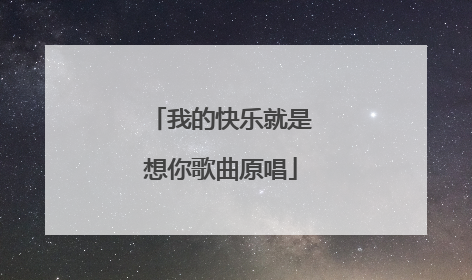 我的快乐就是想你歌曲原唱