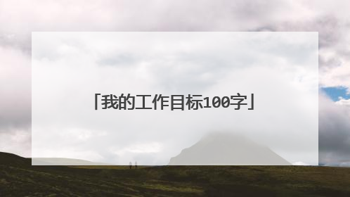 我的工作目标100字