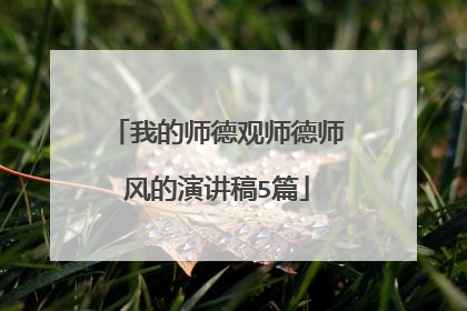 我的师德观师德师风的演讲稿5篇