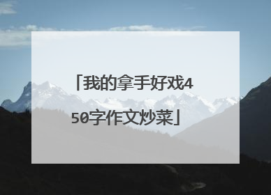 我的拿手好戏450字作文炒菜