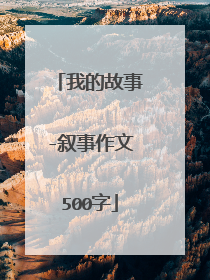 我的故事-叙事作文500字