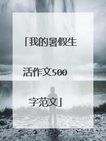 我的暑假生活作文500字范文