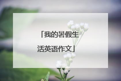 我的暑假生活英语作文