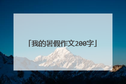 我的暑假作文200字