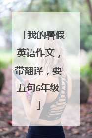 我的暑假英语作文，带翻译，要五句6年级