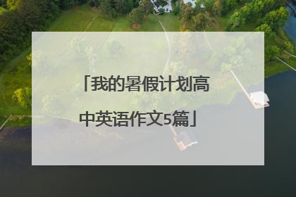 我的暑假计划高中英语作文5篇