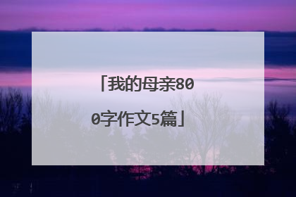 我的母亲800字作文5篇