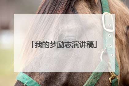 我的梦励志演讲稿