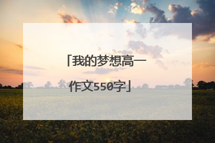 我的梦想高一作文550字