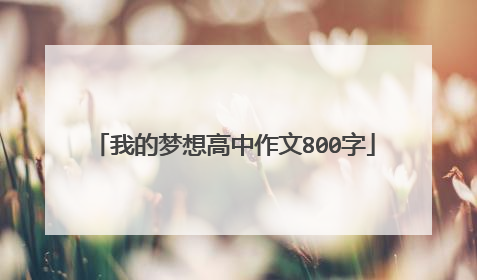 我的梦想高中作文800字