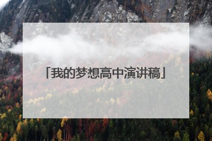 我的梦想高中演讲稿