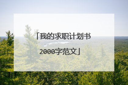 我的求职计划书2000字范文