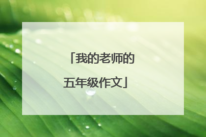我的老师的五年级作文