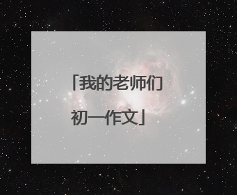 我的老师们初一作文