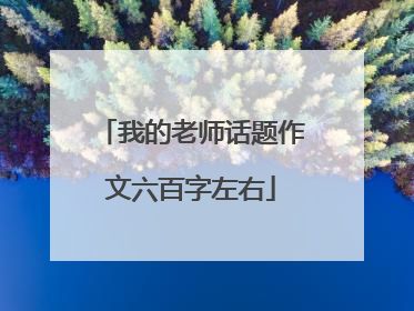 我的老师话题作文六百字左右