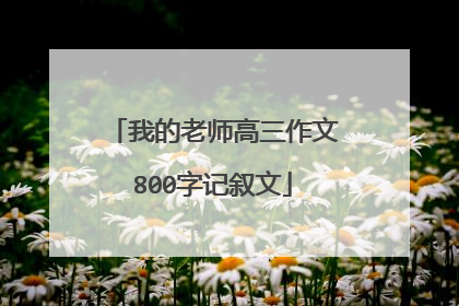 我的老师高三作文800字记叙文