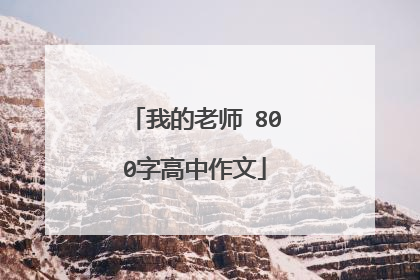 我的老师 800字高中作文