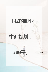 我的职业生涯规划，300字