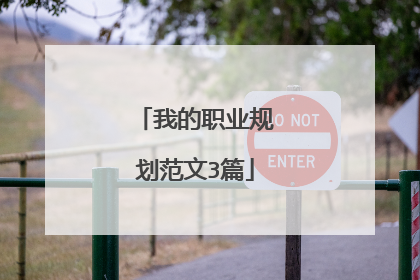 我的职业规划范文3篇