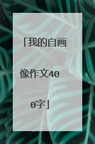 我的自画像作文400字