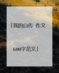 我的自传 作文600字范文